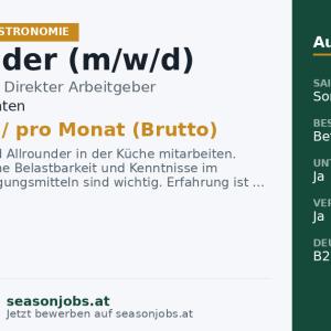 Allrounder (m/w/d) — Seeboden, Kärnten