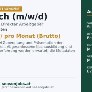 Jungkoch (m/w/d) — Seeboden, Kärnten