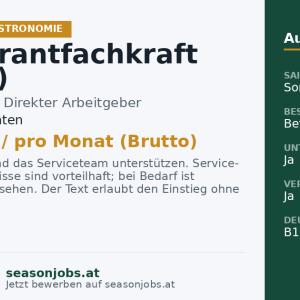 Restaurantfachkraft (m/w/d) — Seeboden, Kärnten