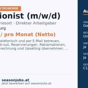 Rezeptionist (m/w/d) — Leogang, Salzburg