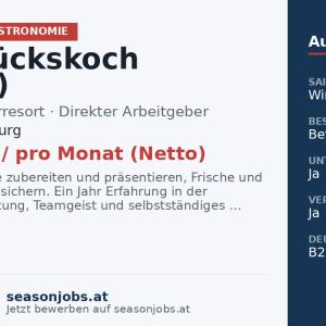 Frühstückskoch (m/w/d) — Leogang, Salzburg