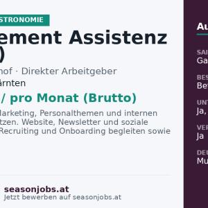 Management Assistenz (m/w/d) — Feld am See, Kärnten