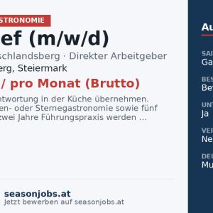 Souschef (m/w/d) — Deutschlandsberg, Steiermark