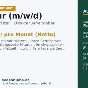 Masseur (m/w/d) — Pertisau, Tirol