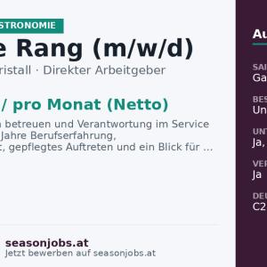 Chef de Rang (m/w/d) — Pertisau, Tirol