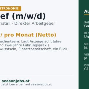 Souschef (m/w/d) — Pertisau, Tirol
