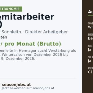 Servicemitarbeiter (m/w/d) — Hermagor, Kärnten