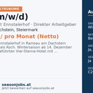 Koch (m/w/d) — Ramsau am Dachstein, Steiermark