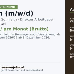 Beikoch (m/w/d) — Hermagor, Kärnten