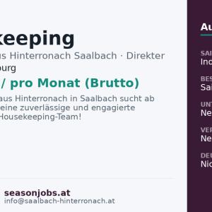 Housekeeping — Saalbach, Salzburg