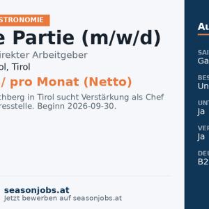 Chef de Partie (m/w/d) — Kirchberg in Tirol, Tirol
