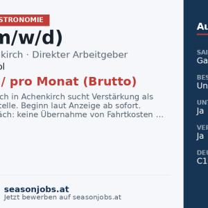 Koch (m/w/d) — Achenkirch, Tirol