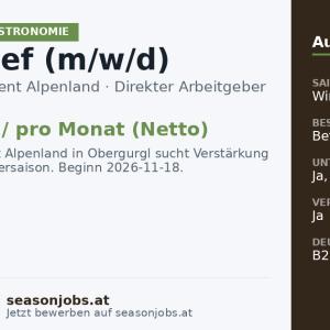 Souschef (m/w/d) — Obergurgl, Tirol