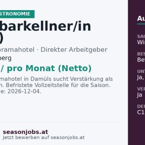 Schirmbarkellner/in (m/w/d) — Damüls, Vorarlberg