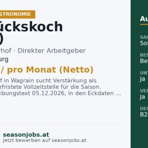Frühstückskoch (m/w/d) — Wagrain, Salzburg