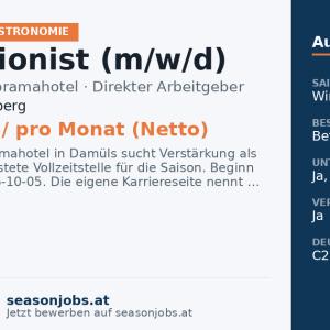 Rezeptionist (m/w/d) — Damüls, Vorarlberg