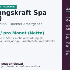 Reinigungskraft Spa (m/w/d) — Stans, Tirol