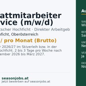 Werkstattmitarbeiter Ski-Service (m/w/d) — Klaffer am Hochficht, Oberösterreich