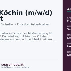 Koch / Köchin (m/w/d) gesucht — Schwaz, Tirol