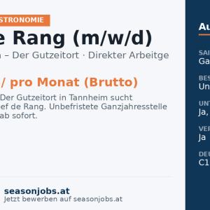 Chef de Rang (m/w/d) — Tannheim, Tirol