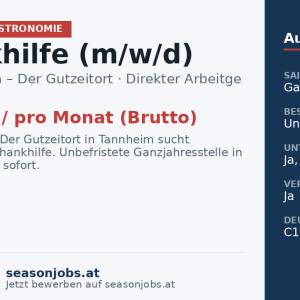 Schankhilfe (m/w/d) — Tannheim, Tirol