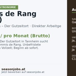 Commis de Rang (m/w/d) — Tannheim, Tirol