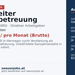 Mitarbeiter Kinderbetreuung (m/w/d) — Hermagor, Kärnten