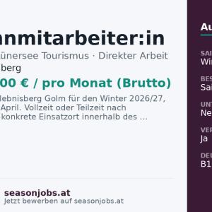 Seilbahnmitarbeiter:in — Vandans, Vorarlberg