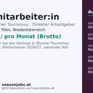 Kassamitarbeiter:in — Göstling an der Ybbs, Niederösterreich