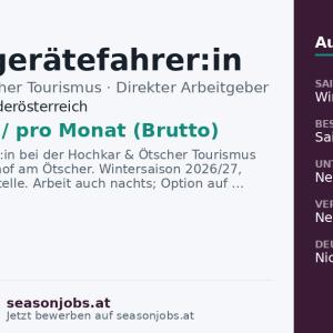 Pistengerätefahrer:in — Lackenhof, Niederösterreich