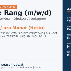 Chef de Rang (m/w/d) — Serfaus, Tirol