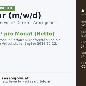 Masseur (m/w/d) — Serfaus, Tirol