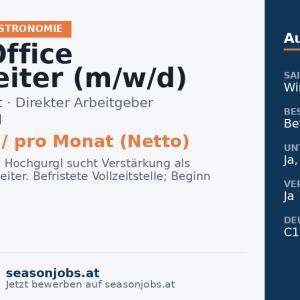 Front-Office Mitarbeiter (m/w/d) — Hochgurgl, Tirol