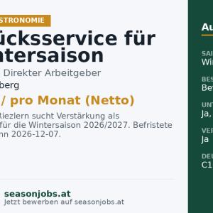 Frühstücksservice für die Wintersaison 2026/2027 (m/w/d) — Riezlern, Vorarlberg
