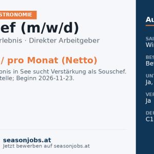 Souschef (m/w/d) — See, Tirol