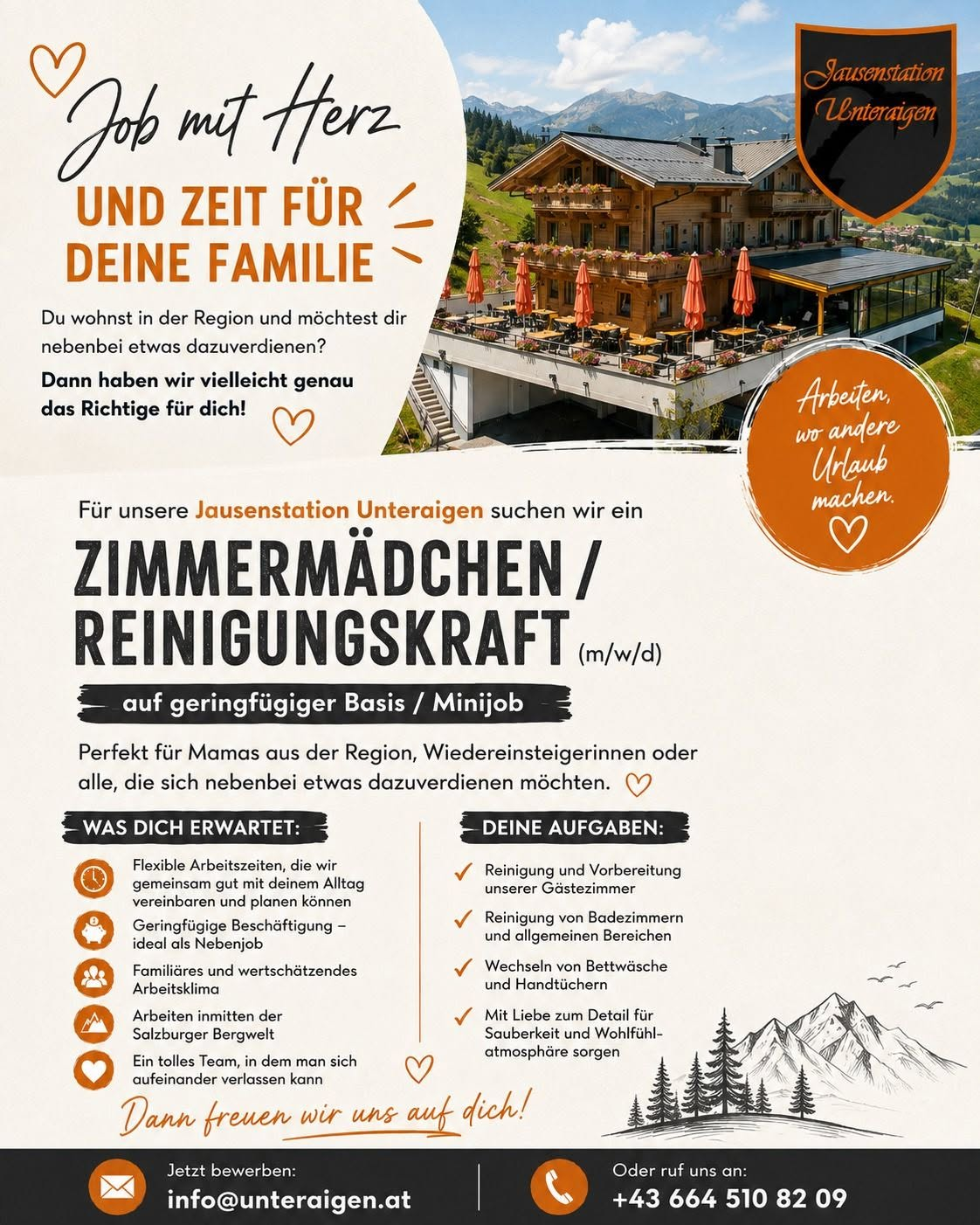 Zimmermädchen / Reinigungskraft (m/w/d) – geringfügig / Minijob — Salzburg