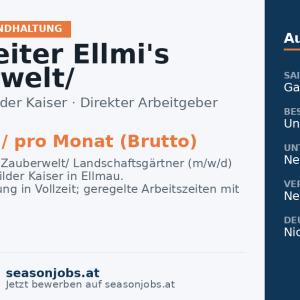Mitarbeiter Ellmi's Zauberwelt/ Landschaftsgärtner (m/w/d) — Ellmau, Tirol