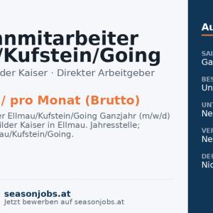 Seilbahnmitarbeiter Ellmau/Kufstein/Going Ganzjahr (m/w/d) — Ellmau, Tirol