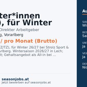 Bootfitter*innen (VZ/TZ), für Winter 26/27 — Lech am Arlberg, Vorarlberg