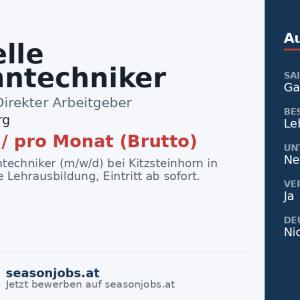 Lehrstelle Seilbahntechniker (m/w/d) — Kaprun, Salzburg
