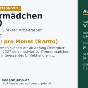 Zimmermädchen (m/w/d) — Lech, Vorarlberg