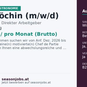 Koch/Köchin (m/w/d) — Lech, Vorarlberg