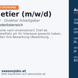 Entremetier (m/w/d) — Maria Taferl, Niederösterreich