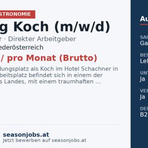 Lehrling Koch (m/w/d) — Maria Taferl, Niederösterreich