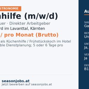 Küchenhilfe (m/w/d) — Bad St. Leonhard im Lavanttal, Kärnten