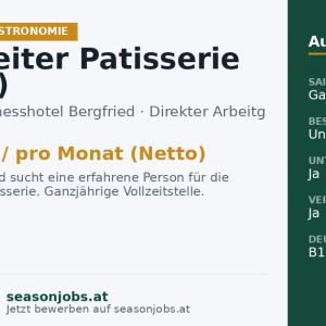 Mitarbeiter Patisserie (m/w/d) — Tux, Tirol