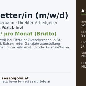 Pistenretter/in (m/w/d) — St. Leonhard im Pitztal, Tirol