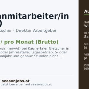 Seilbahnmitarbeiter/in (m/w/d) — Kaunertal, Tirol