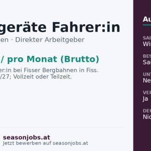 Loipengeräte Fahrer:in — Fiss, Tirol