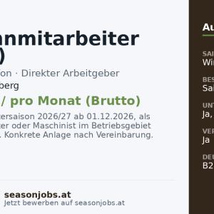 Seilbahnmitarbeiter (m/w/d) — Schruns, Vorarlberg